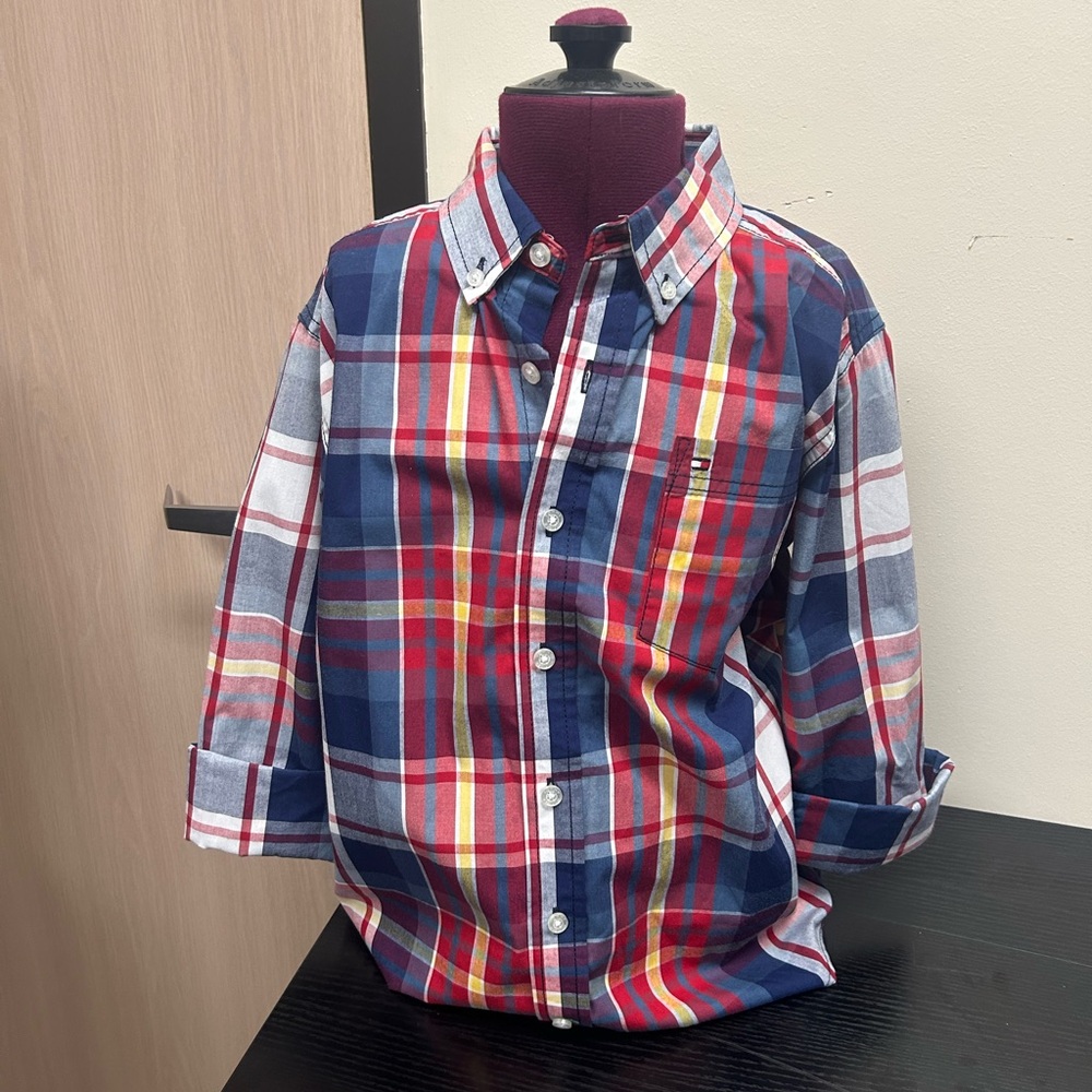 Tommy Hilfiger Red and Blue Plaid Shirt
